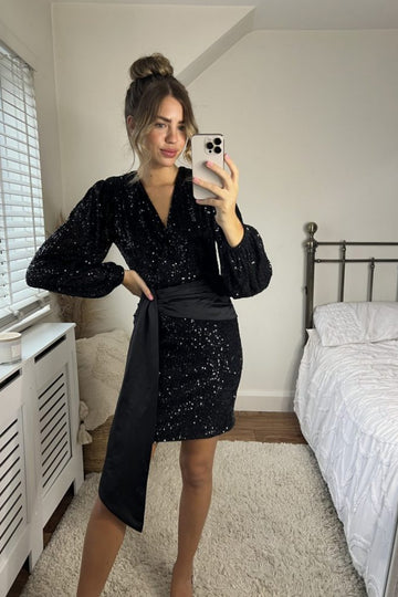 Daphne Sequin Wrap Dress SlayTwins